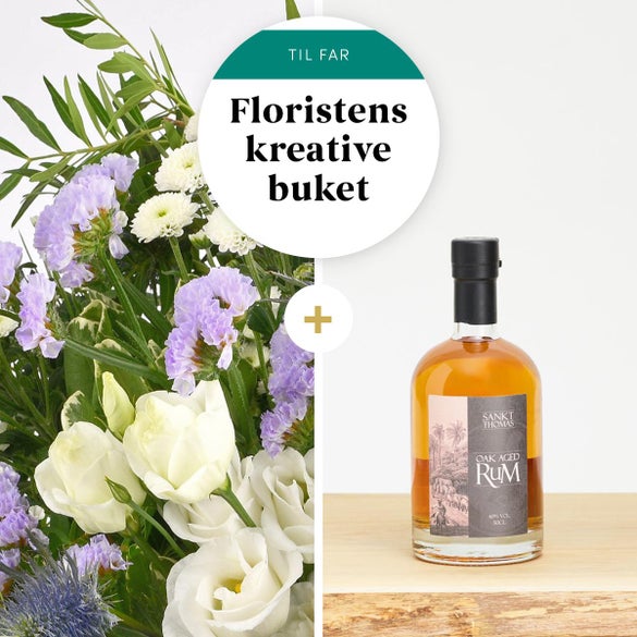 Floristens buket til far med Sankt Thomas, Carribean Rum - Oak Aged
